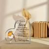 2D Flat, Heart-Shaped Acrylic Desk Decor Plaque, Sympathy Keepsake for Mother or Father, Suitable for wall decoration, porch, room, villa, accents Hom