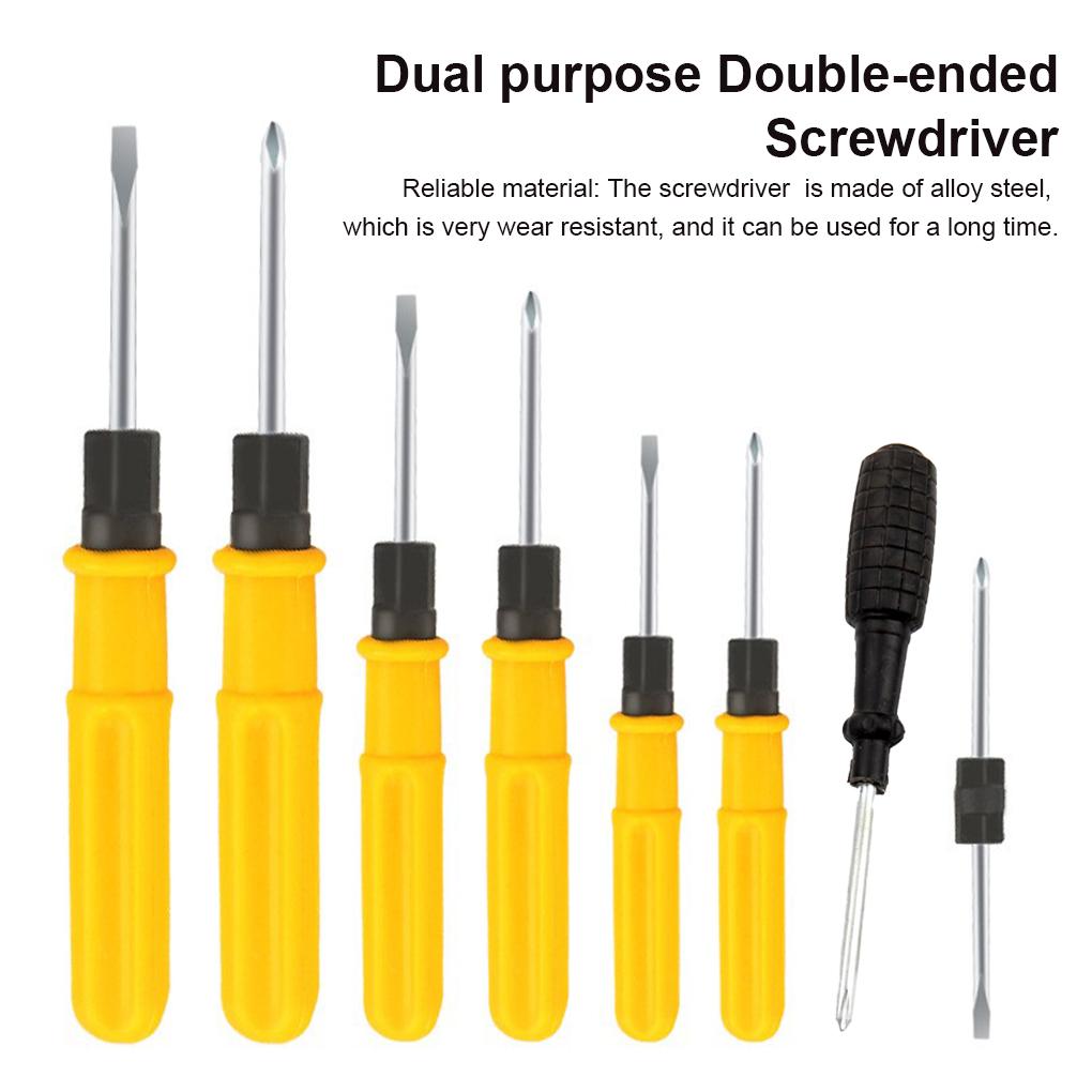 Screwdriver Multi-purpose Double Head Hand Repair Tool with Plastic Handle Industrial Business Carpentry Maintenance Supplies
