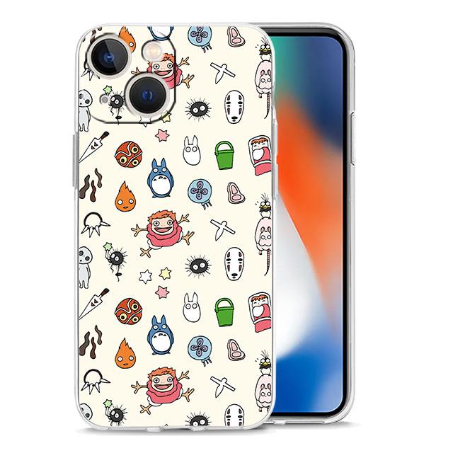 Totoro Soft Phone Case for iPhone 11 Pro 8 7 6S X XS 12 Pro Max 14 Plus XR 13 Mini SE 14Pro 11 Cartoon Cute Japan Anime Cover