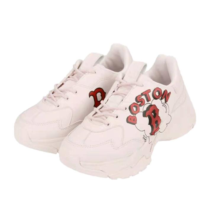 New MLB Big Ball Chunky Boston Red Sox Cushioning Anti Slip And Wear Resistant Low Top Chunky Sneakers Unisex Pink 32SHCL111-43P
