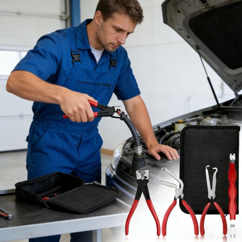 Practical 5pcs Electrical Connectors Releases Tool Set with Gloves for Damage Releases Automotive Disconnection and Reliable Performances