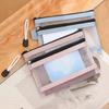 1PC Double Layer Mesh Card Holder Bag Clear Passport Id Card Driver License Document Bag Zipper Pouch for Bank Cards Travel Stor