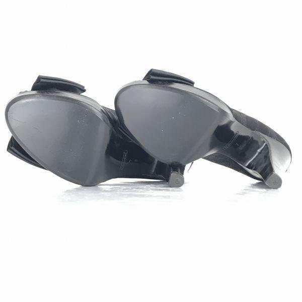 Escarpins à talons hauts motif signature Coach Italie 24 Noir bout ouvert ruban(UTILISÉ)