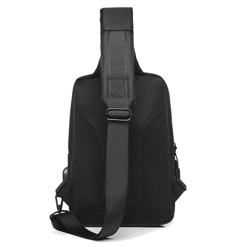 Men's Waterproof Oxford Crossbody Chest Bag - Casual Sling Bag with Large Capacity