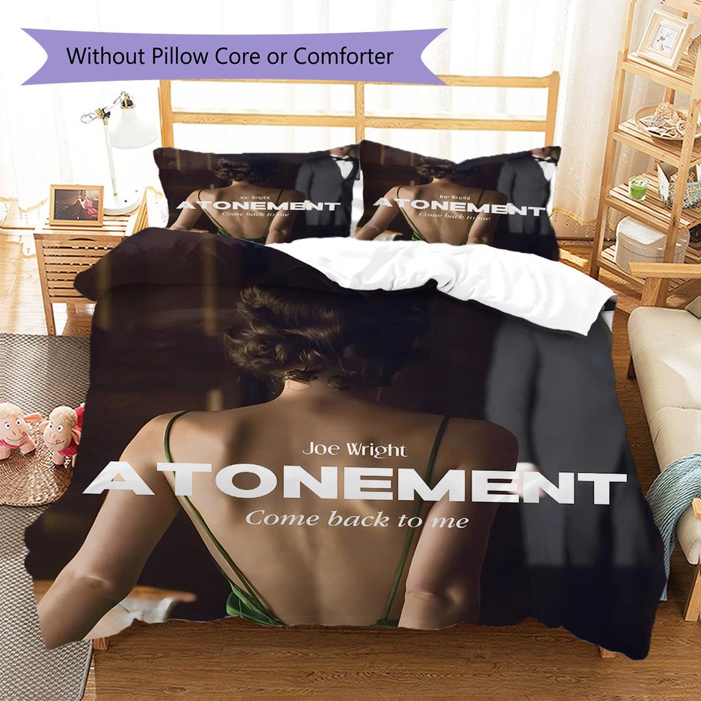 atonement Pattern Bedding Quilt Set Quilt Cover Pillowcase Home Decoration Birthday Gift (1 * duvet cover + 2 * pillowcase, without core)