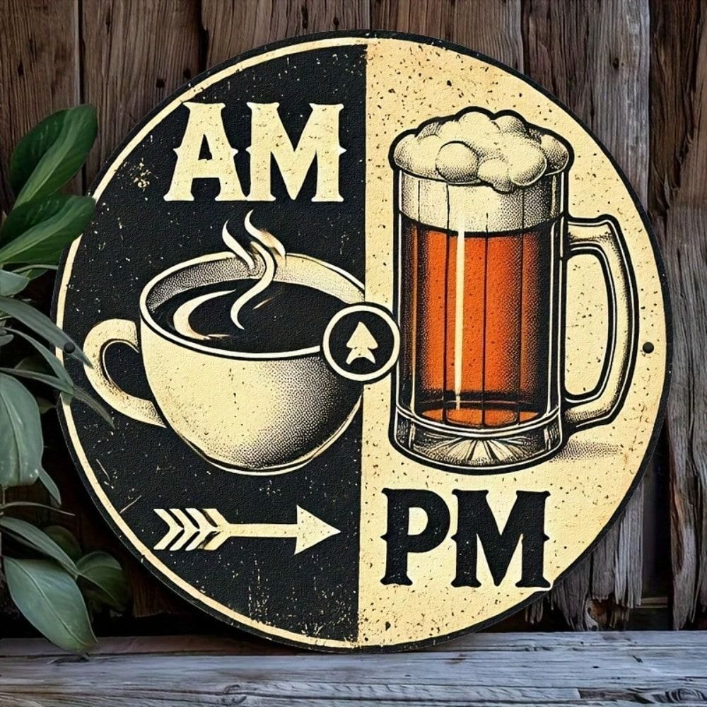 Vintage Metal Poster Retro Coffee Beer Wall Sign 20x20cm Bar Home Decor