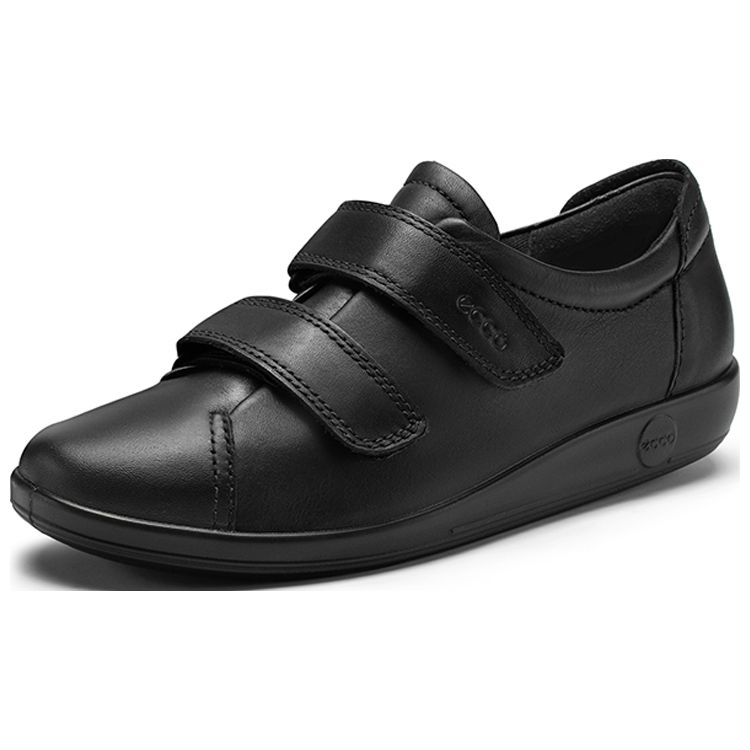 Ecco Soft 2 Comfortable Lightweight Velcro Casual Fashion Sneakers Women sneakers Black 20651356723