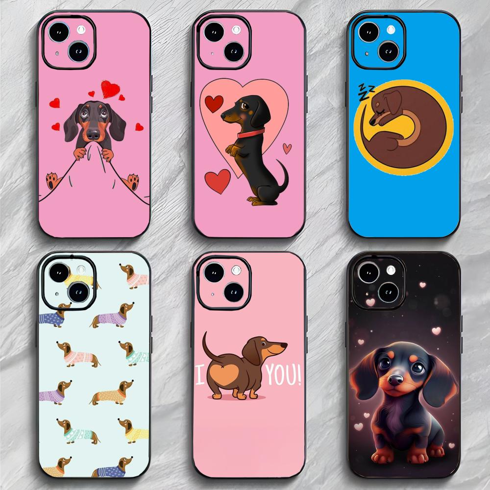 Cute Pet Dachshund Art Phone Case Phone Case Soft Packaging Lightweight For iPhone17 16 15 14 13 12ProMax