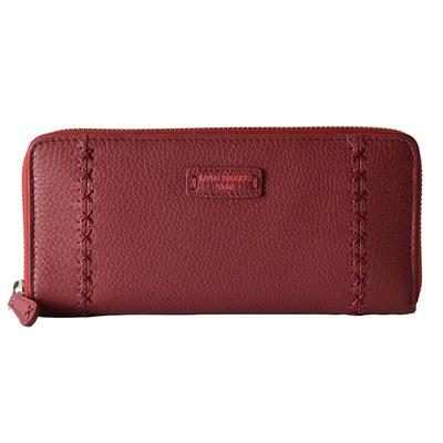 Carteira Longa com Porta-Moedas KANSAI YAMAMOTO Genuína Yamamoto Feminina, Couro, Kansai, MJ-4508 (Vinho)