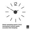 Umbra Wall Clock Stylish Stick Wall Clock Wall Decor Art DIY Analog Silent Overseas Interior Korean Interior BLINK 21005400040 Black