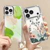 INS Watercolor Floral Case For iPhone 17 Pro Max iPhone 16 15 14 13 Pro Max 11 17e 16e Plating Lens Frame Clear Soft Silicone Back Cover
