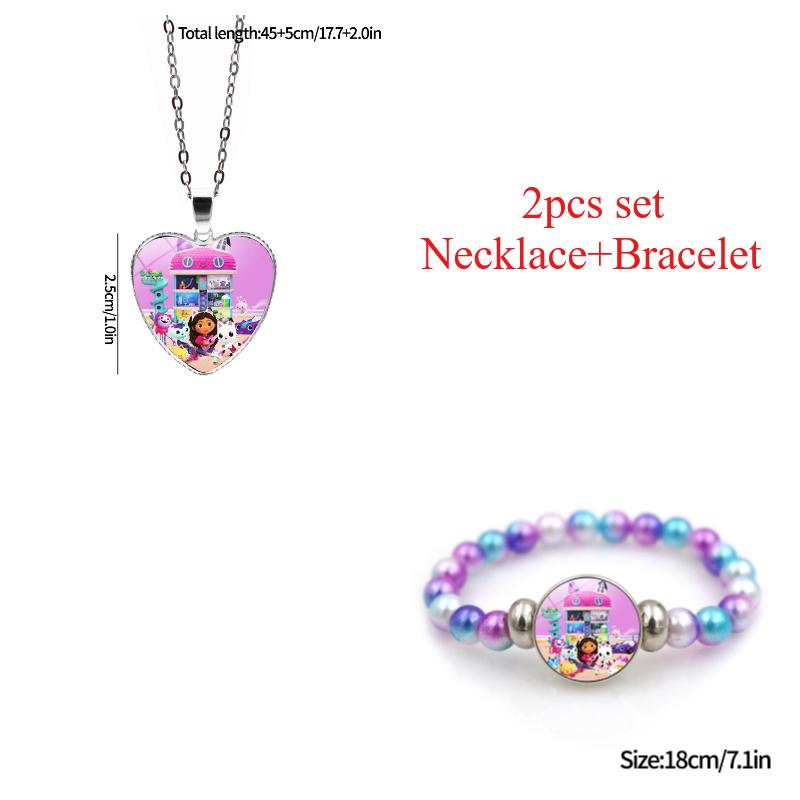 Cute Gabby Dollhouse Necklace Animation Girls Bracelets Choker Kids Present Cosplay Accessories Birthday Party Favor