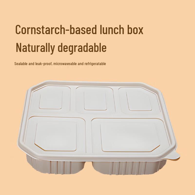 Eco-friendly Biodegradable 5-Compartment Meal Prep Boxes