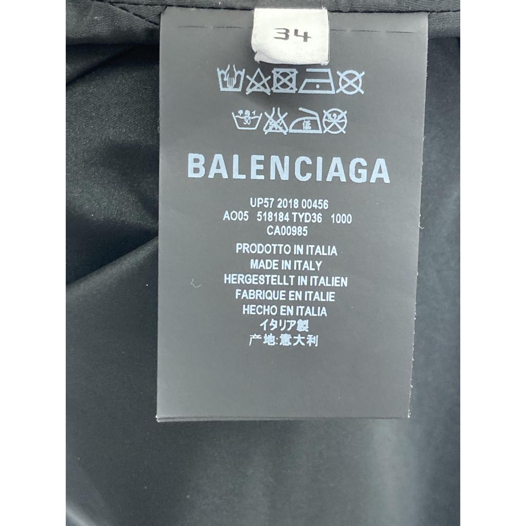 Balenciaga Black 518184 Back Logo Opera Raincoat Coat 34 blackUsed