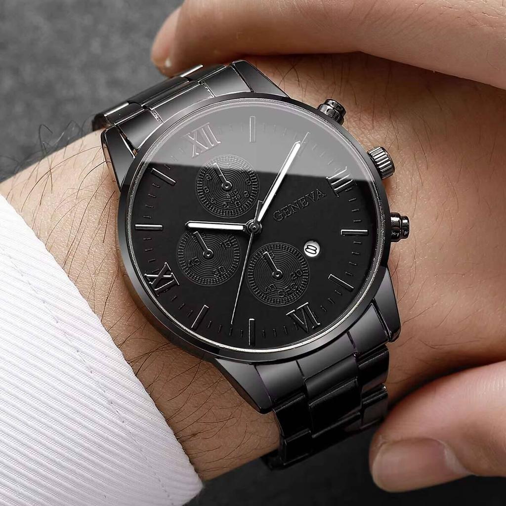 Fashion Men Business Watches Roma Dial Quartz Watch Calendar Wristwatches for Man Clock Reloj Hombre