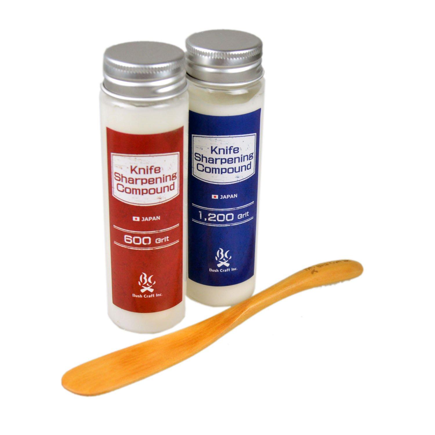 

Bush Craft Knife sharpening compound red and blue set with spatula 03-05-bush-0004