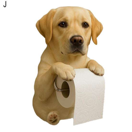 Wall Mount Toilet Paper Holder Easy To Install Dog Shape Design Funny 3D Printed Towel Holder Paper Rack Bathroom Decoration