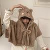2025 Trendy Winter Hooded Shawl Cape: Thickened Bathrobe Blanket for Office, Cute Student Style.