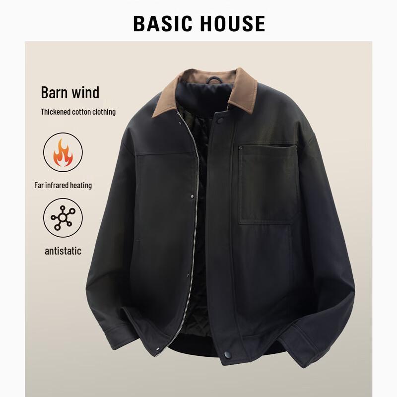 

Romon 2025 Men s Twill Contrast Lapel Padded Barn Jacket XL