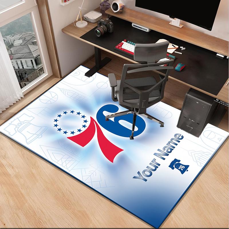 Custom NamePhiladelphia Basketball Team Carpet, Indoor Rug, Chair Rug, Living Rooms, Doormat Made From Polyester Home Decor Birthday Christmas Gifts