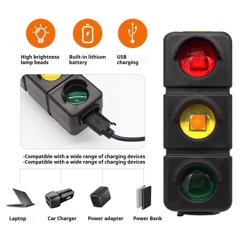 Bicycle Light Warning Red Green Light Flashing Night Riding USB Decoration Charging Tail Light