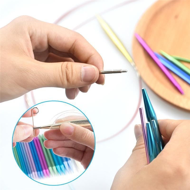 37 Pieces Knitting Needles Set Detachable Circular Interchangeable Knitting Needles Crochet Kit Multiple Sizes Handmade Crafts