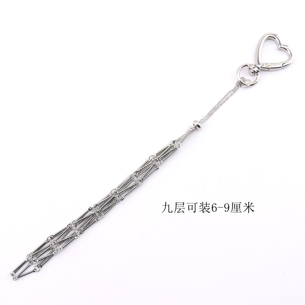 

Premium Silver Lipstick Mesh Pocket Bag Pendant Fashion Lipstick Bag Hanging Celebrity Style Key Pendant K53