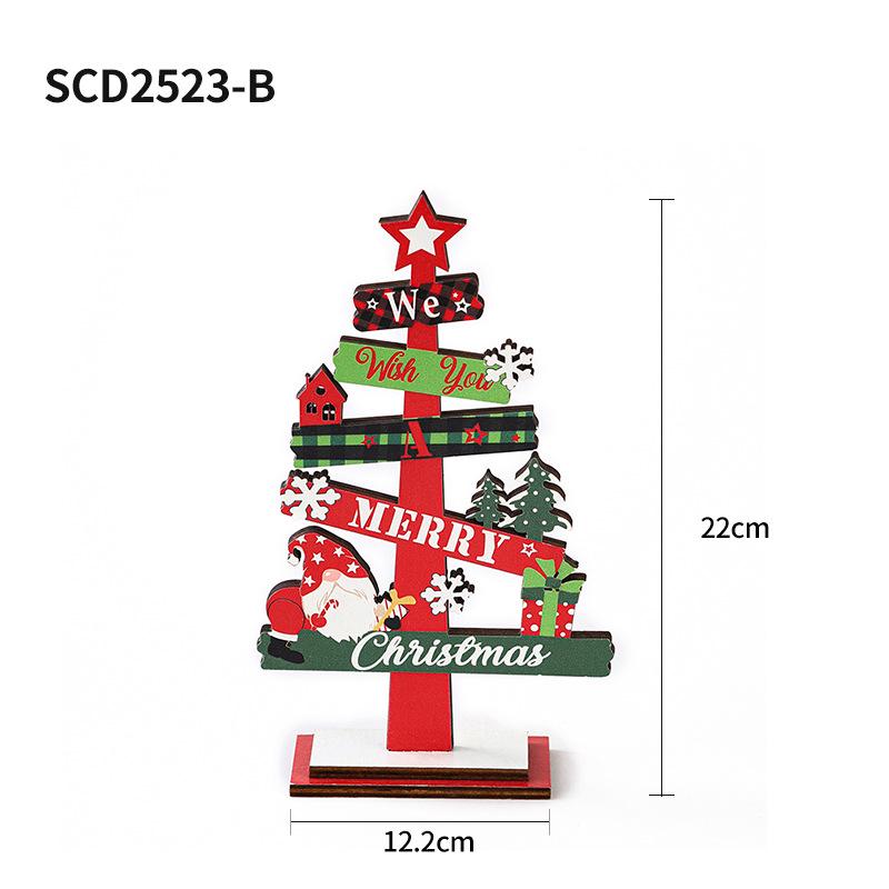 Christmas Tree-Shaped Wooden Letter Sign: Creative Desktop Decoration