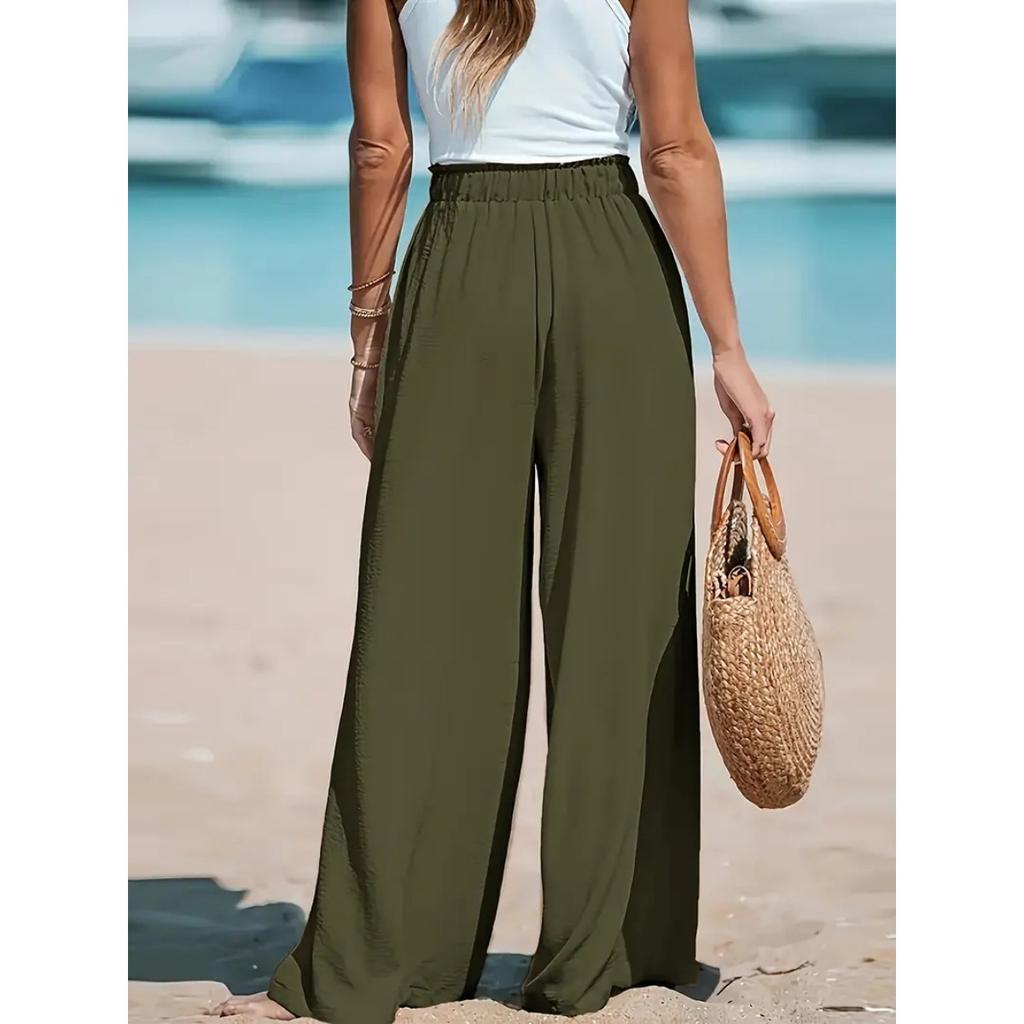 Fire sesonger avslappet og komfortabelt vide ben løse avslappede og moteriktige bukser