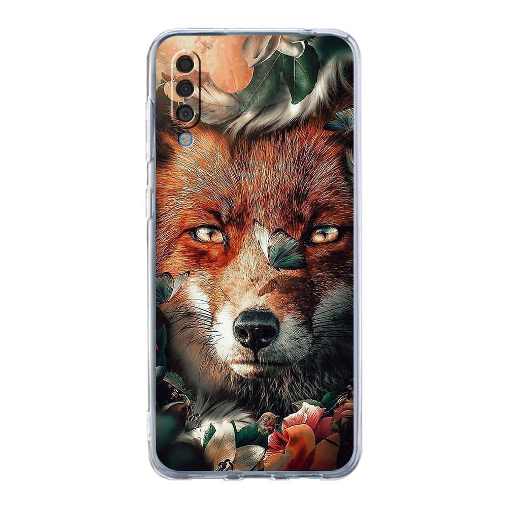 Cute Red Fox Gift Phone Case For Samsung Galaxy A52 A50 A70 A30 A40 A20E A10 A10S A20S A02S A04s A12 A22 A32 A72 5G Clear Cover