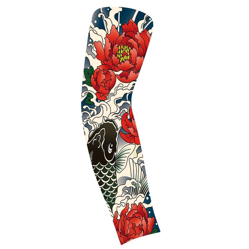 

Elastic Flower Arm Tattoo Sleeve Breathable Ice Silk Arm Sleeve Sun Protection Cover Outdoor style 24