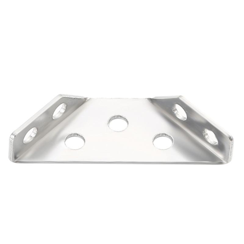 Set of 20 Triangle Mounting Connectors Stainless Steel Corner Brackets Convenient for Strengthening Furniture Joints