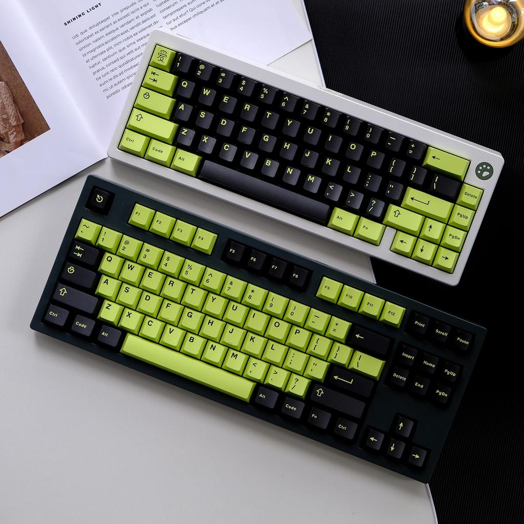 Cherry Profile 253 Keys Toxic Keycap Set Double Shot ABS Keycaps for Gateron MX Switches Mechanical Gamer Keyboard