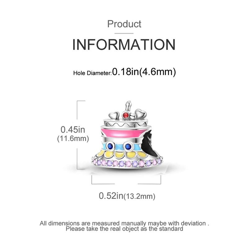 Original Charmscopper Colorful And Cute Cake Bead Pendant Fit Charms Platabracelets For Women Women Jewelry Making Diy