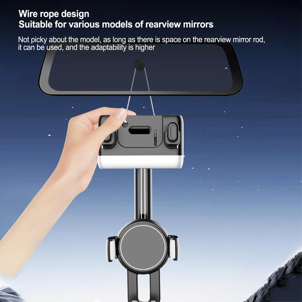 Rear View Mirror Phone Mount 360 Rotation Auto Cellphone Cradle Vehicle Cellphone Stand For Car Truck SUV Drivers Delivery