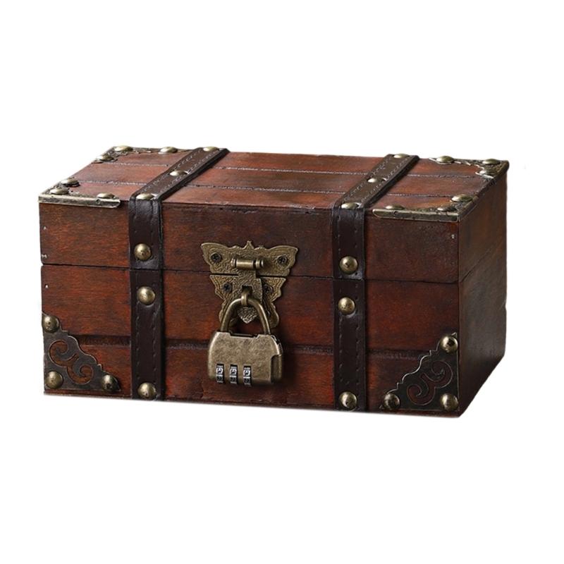Ręcznie wykonana antyczna drewniana szkatułka na biżuterię z systemami bezpiecznych zamków, wielofunkcyjnymi przegródkami, do codziennego użytku