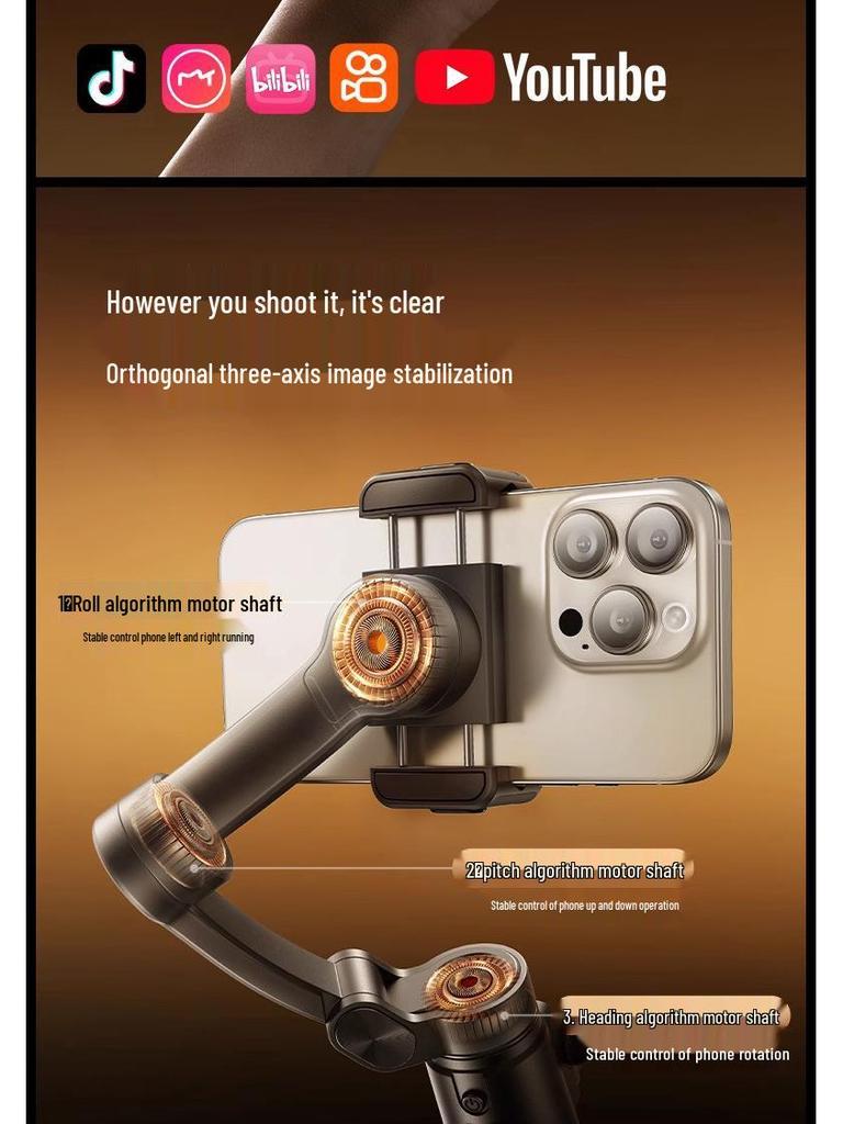 Rtako2025 AI Tracking 360° Gimbal Stabilizer & Anti-Shake Selfie Stick