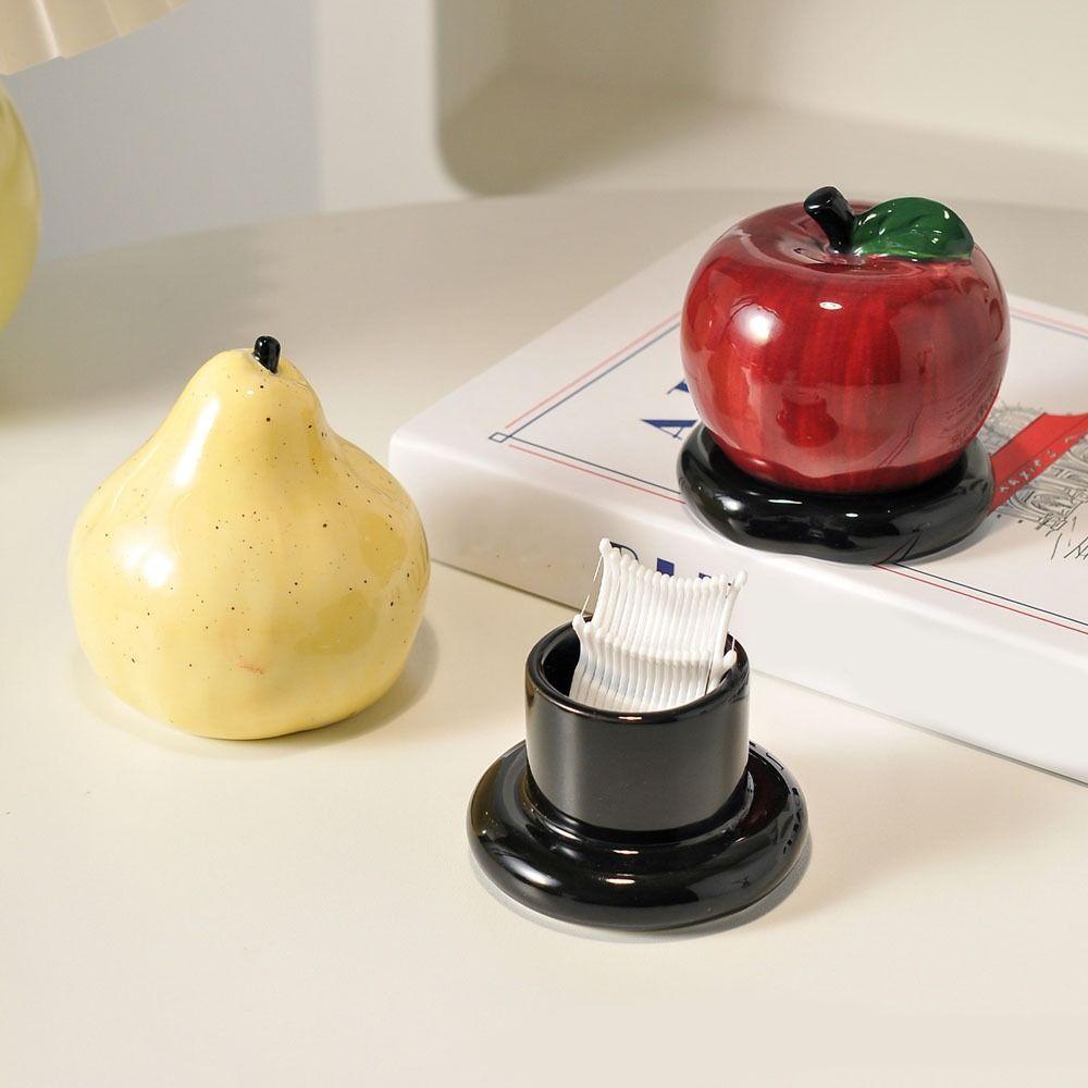 Cute Fruit Theme Toothpick Box Pear Shape Toothpick Container Fruit Toothpick Dispenser  Kitchen
