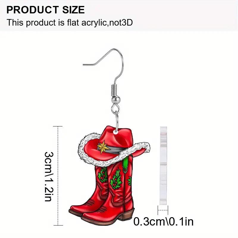2024 Creative Christmas Boots Acrylic Earrings - Fashionable and Versatile Design