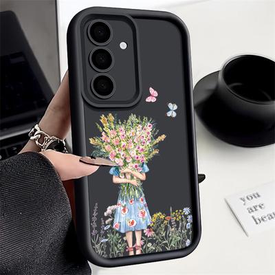 Girl Pattern Case For Samsung S25 S24 S22 Ultra Plus S23 S21 S20 Fe A55 A54 A53 A52 A34 A15 5g Shockproof Silicone Soft Case Cover