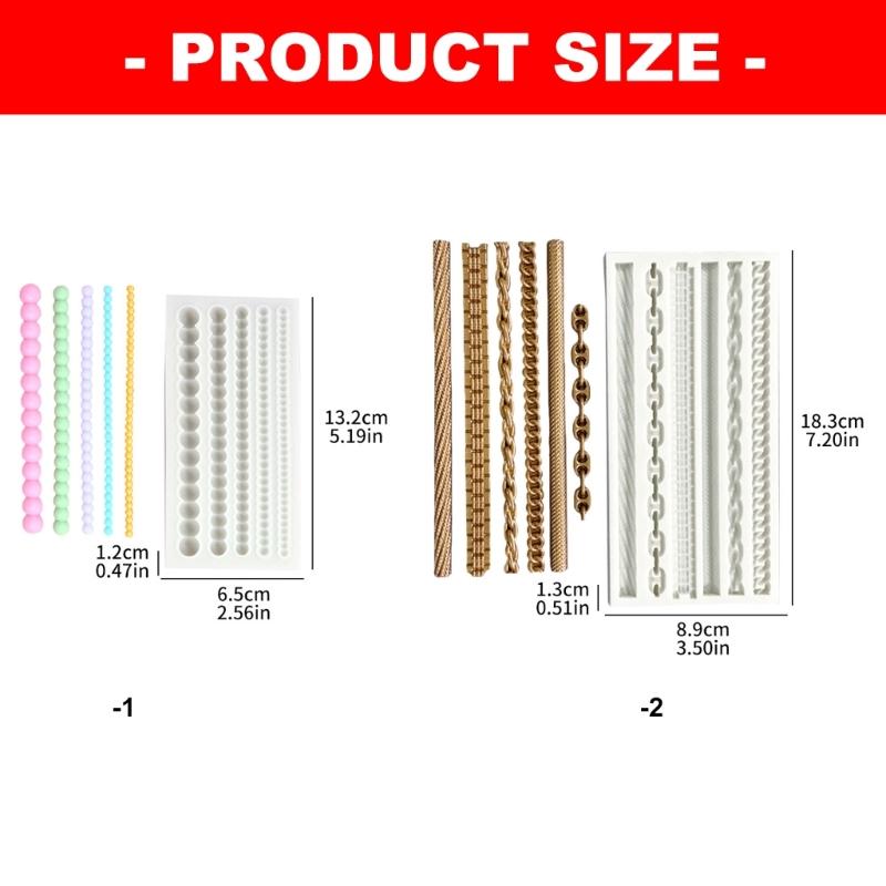 Elegant Braided Rope Or Pearls Chain Silicone Cake Border Decors Molds For Decorating Birthday Wedding Cakes And Dessert