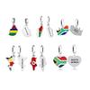 Pandantive 925 Argint Sterling Hartă Steag Africa MAURITIUS MADAGASCAR SEYCHELLES TUNISIA Mărgea Potrivire Brățară Originală Asigurare