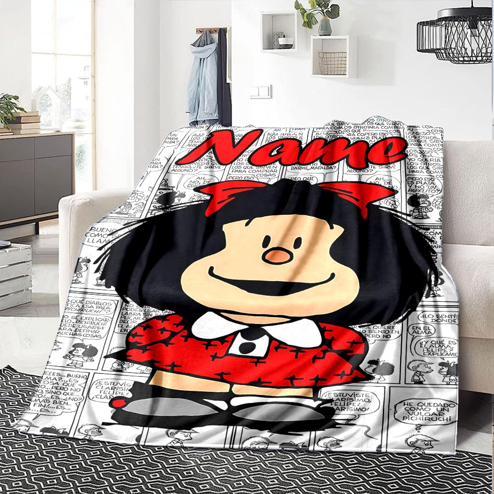 Customiz Name Personality Mafalda Blanket Soft &Warm Sofa Office Bed Travel Lunch Break Blanket, Gift Suitable All Seasons