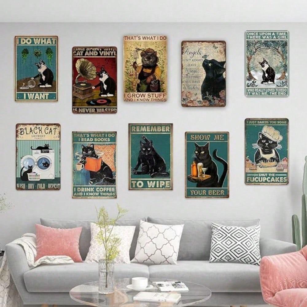 Vintage Metal Wreath Sign, Pink Snowman Christmas Wall Art, Halloween Home Decor for Living Room