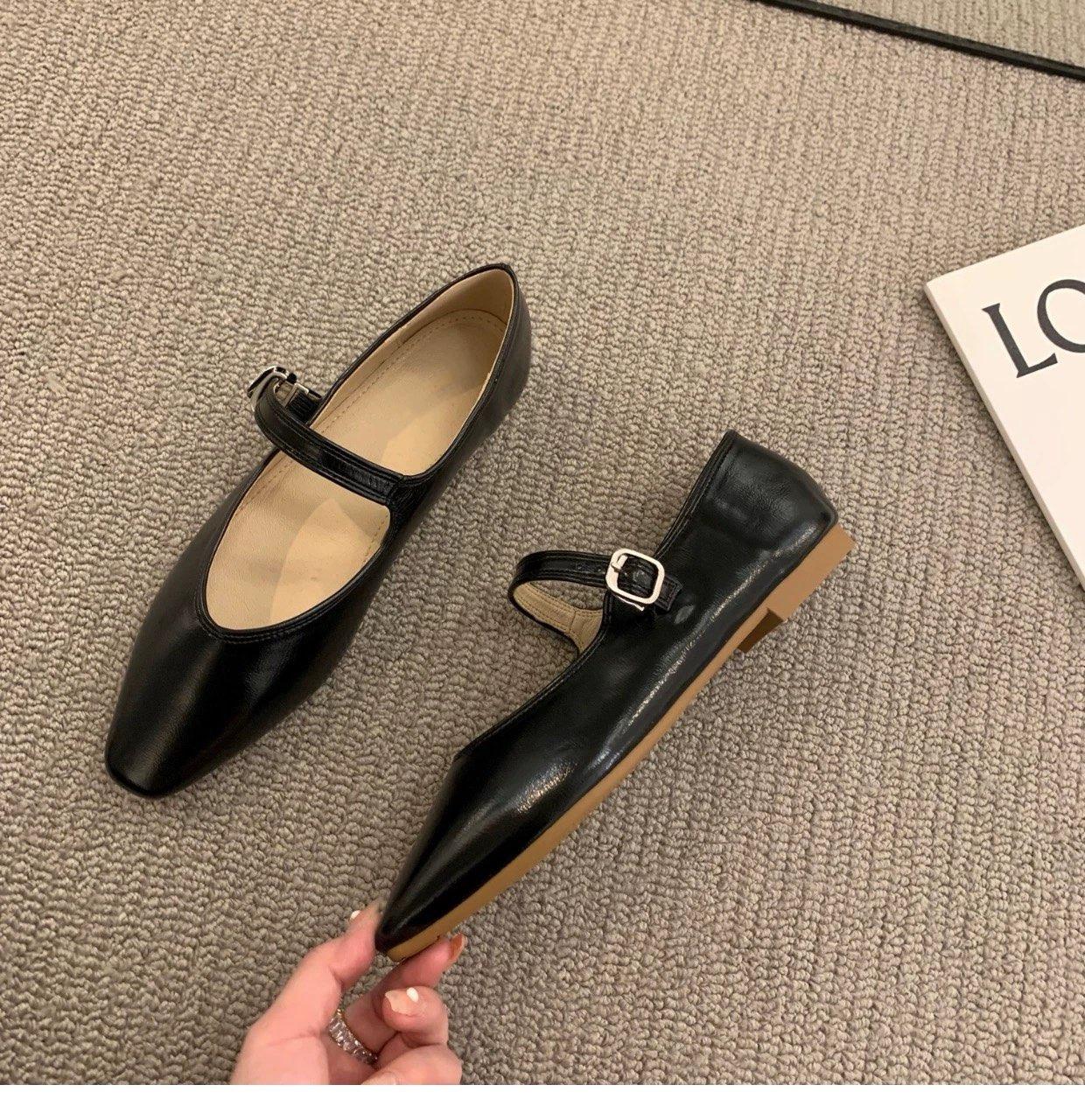 

Модные туфли Мэри Джейн из коровьей кожи, туфли на плоской подошве из овчины, повседневные туфли для прогулок, ретро, женские туфли с острым носком, элегантные 40