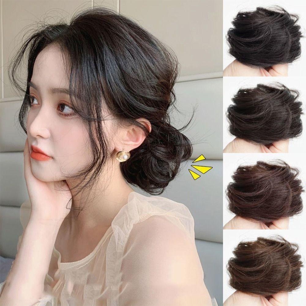 Fluffy Invisible Seamless Bun High Temperature Silk Hair Decoration New Hair Tie  Girls