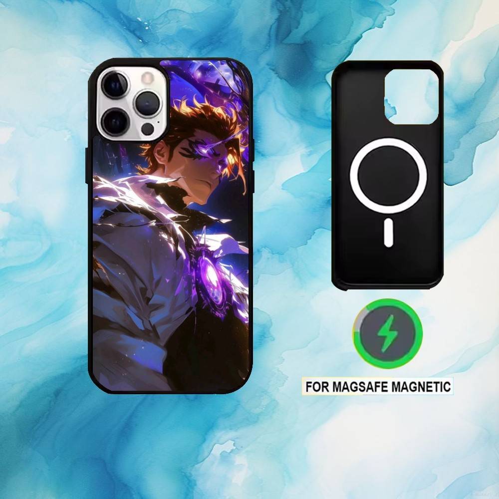 B-Bleach Anime Aizen Phone Case For iPhone17,16,15,14,13,12,11 Plus,Pro Max Magnetic For Magsafe Wireless Charging