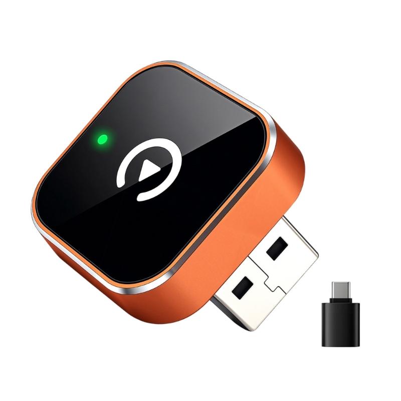 

2in1 Wireless Car Play Adapter Converts Corded to Wireless with Bluetooth-compatible 5.4 and WiFi for Car Connection 1