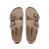 Unisex Flat Sandals with Suede Insole, Open Toe Adjustable Slides for Summer Flip Flops ,leather Slippers
