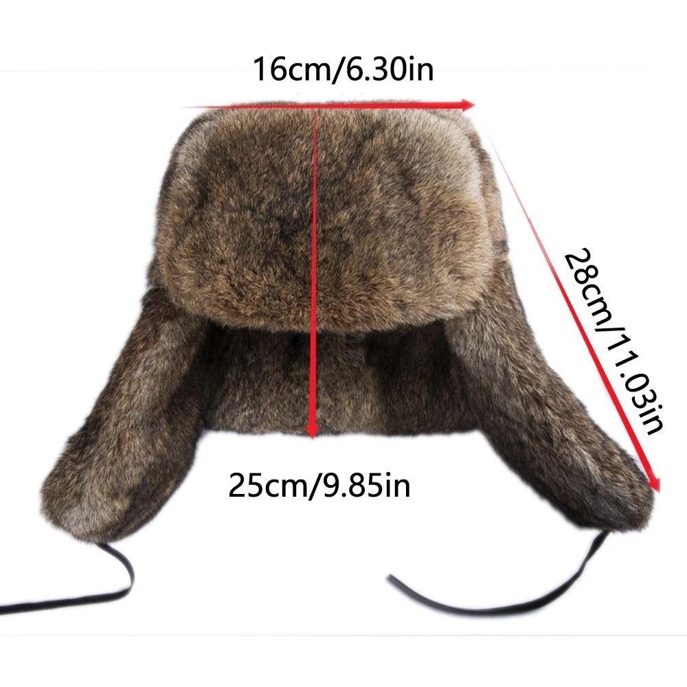 Soft Faux Rabbit Fur Hat Winter Warm Winter Russian Fur Hat New Ear Flap Hat